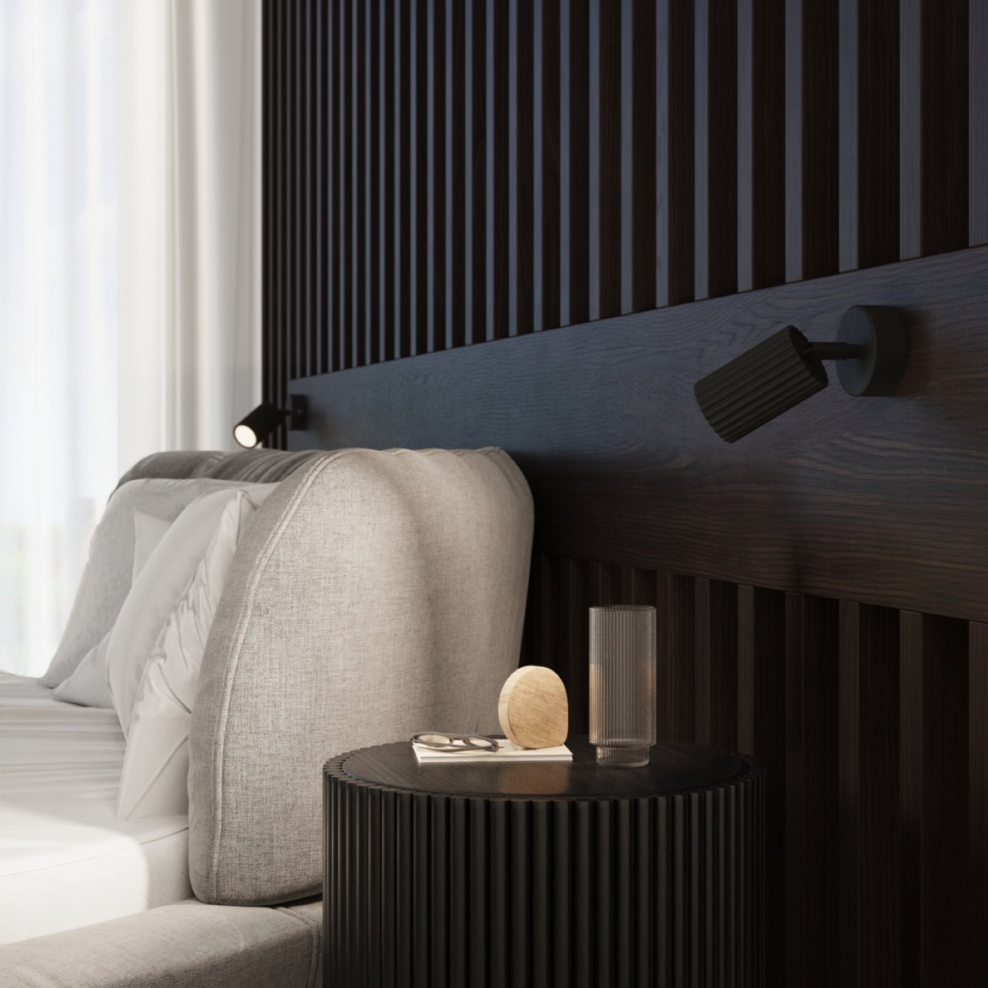 Wandleuchte "KARBON" mit Schalter – Wandleuchte in Schwarz | Dexity Lichtdesign