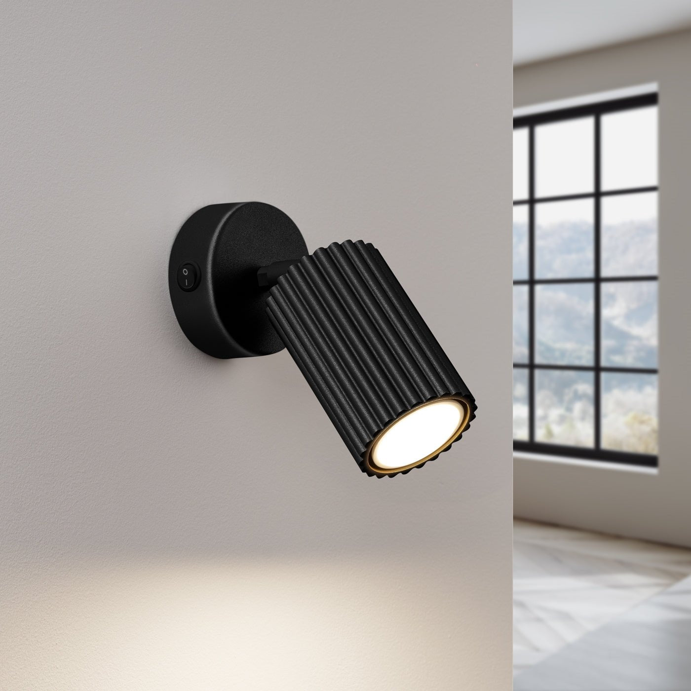 Wandleuchte "KARBON" mit Schalter – Wandleuchte in Schwarz | Dexity Lichtdesign