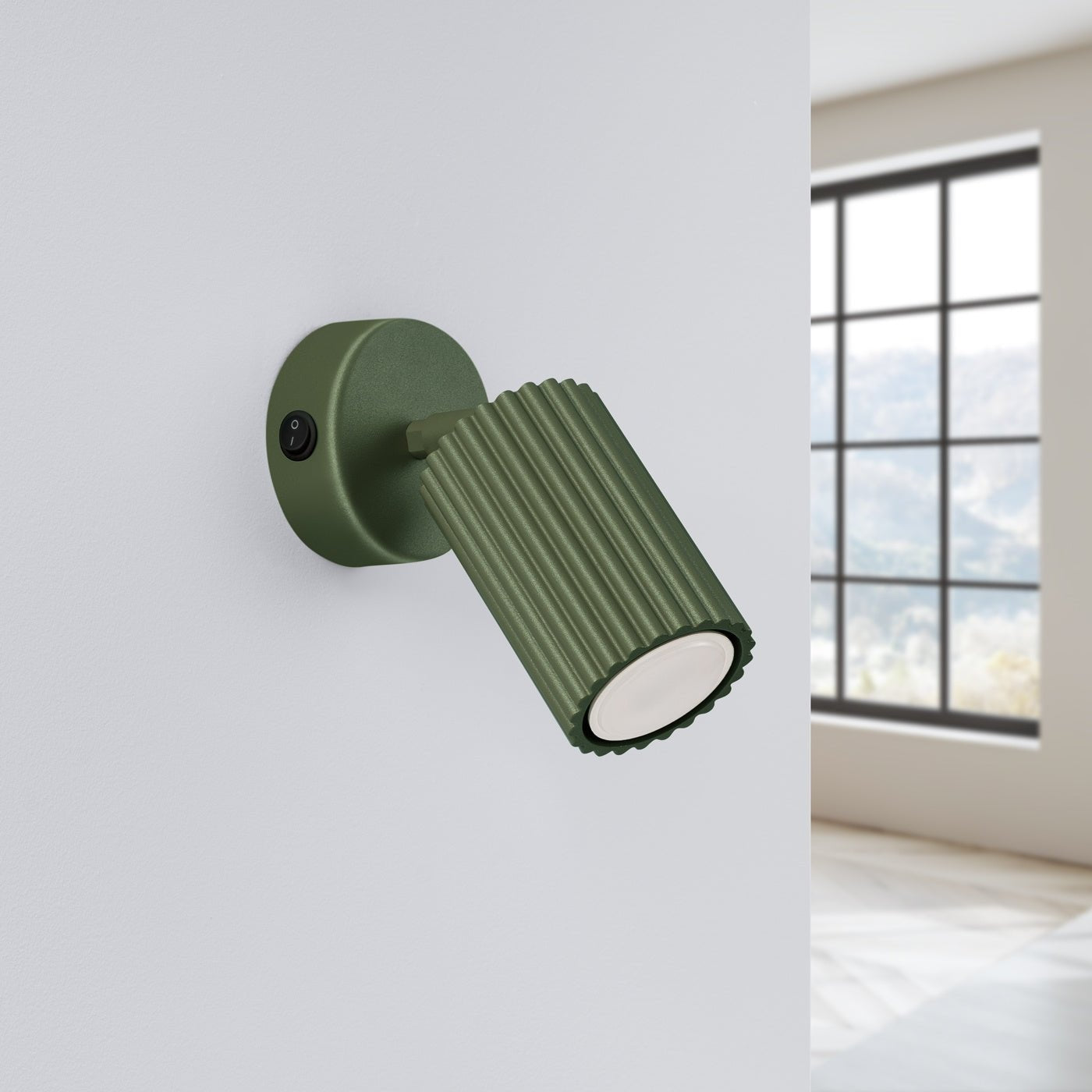 Wandleuchte "KARBON" mit Schalter – Wandleuchte in Olivgrün | Dexity Lichtdesign