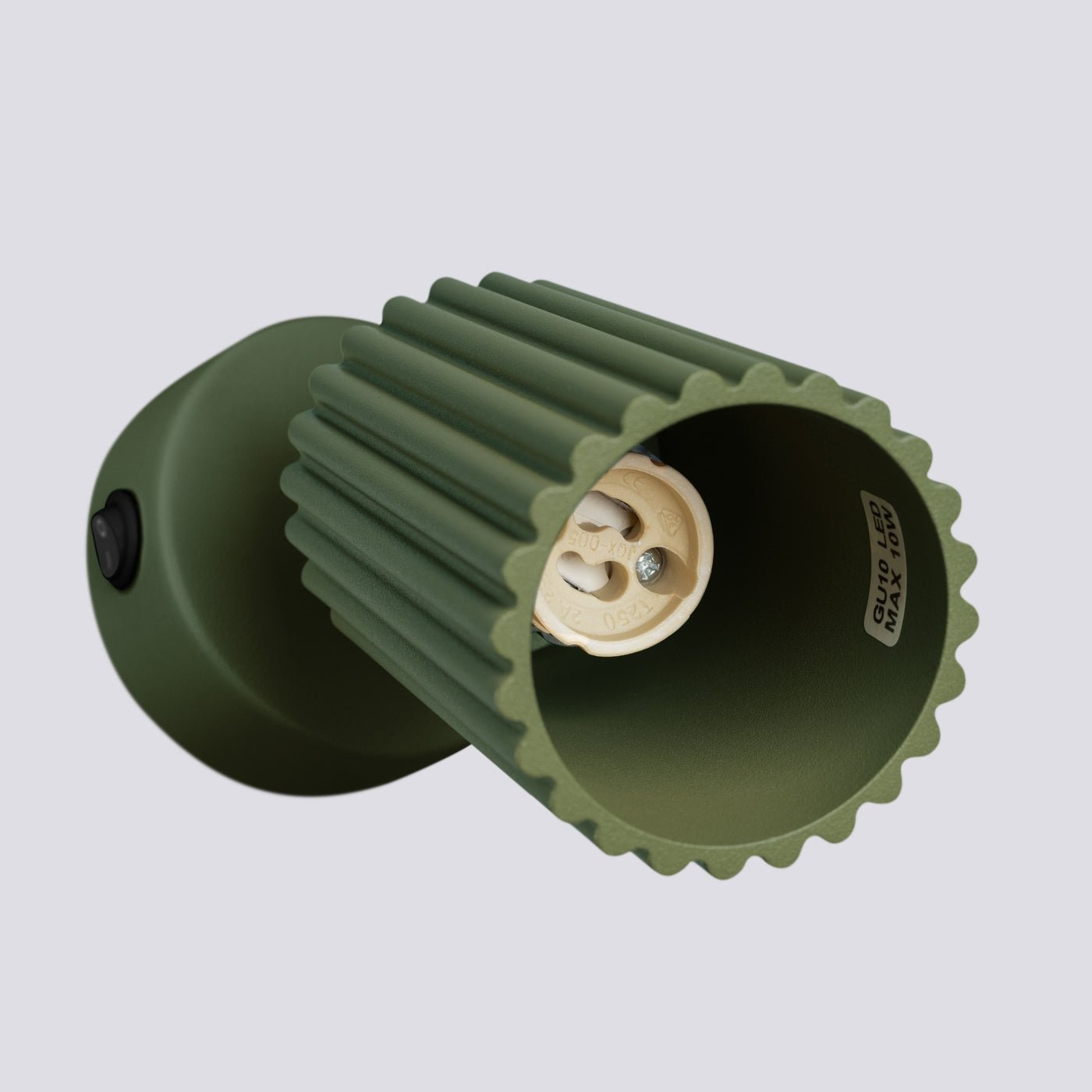 Wandleuchte "KARBON" mit Schalter – Wandleuchte in Olivgrün | Dexity Lichtdesign