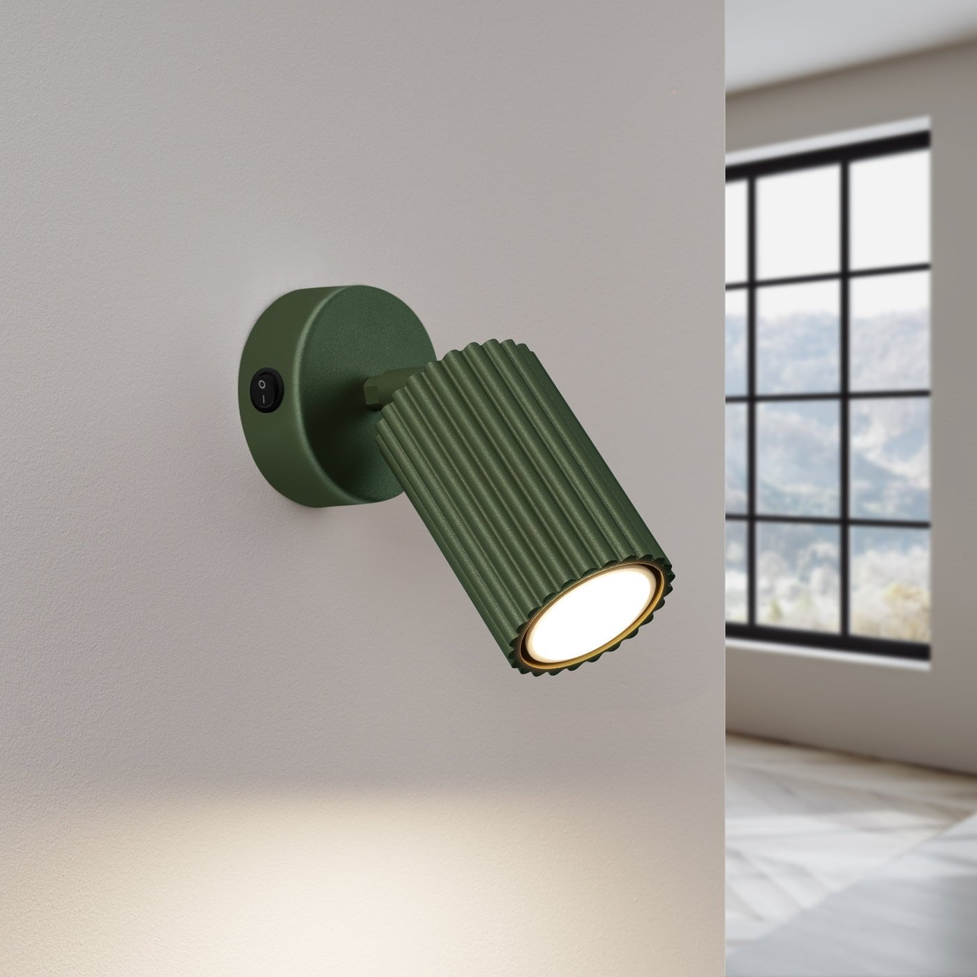Wandleuchte "KARBON" mit Schalter – Wandleuchte in Olivgrün | Dexity Lichtdesign