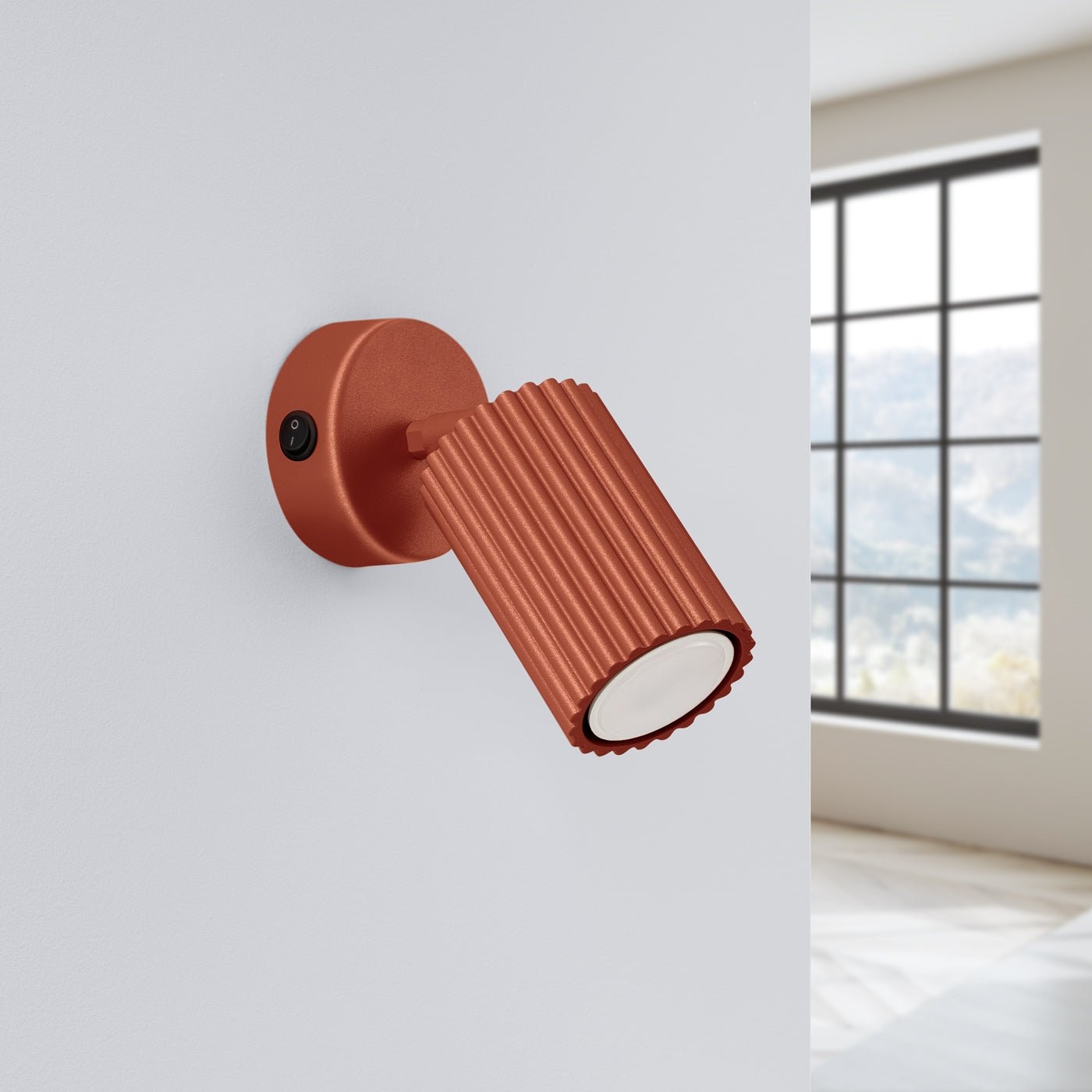 Wandleuchte "KARBON" mit Schalter – Wandleuchte in Roter Ocker | Dexity Lichtdesign