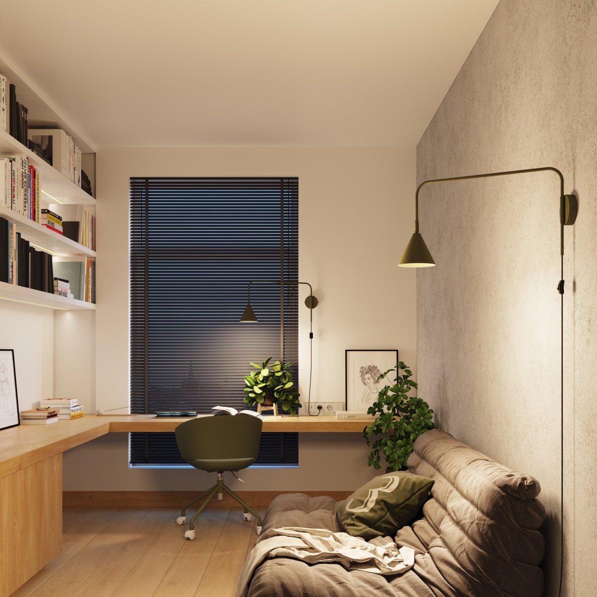 Wandleuchte „Nox“ – Wandlampen in Olivgrün | Dexity Lichtdesign