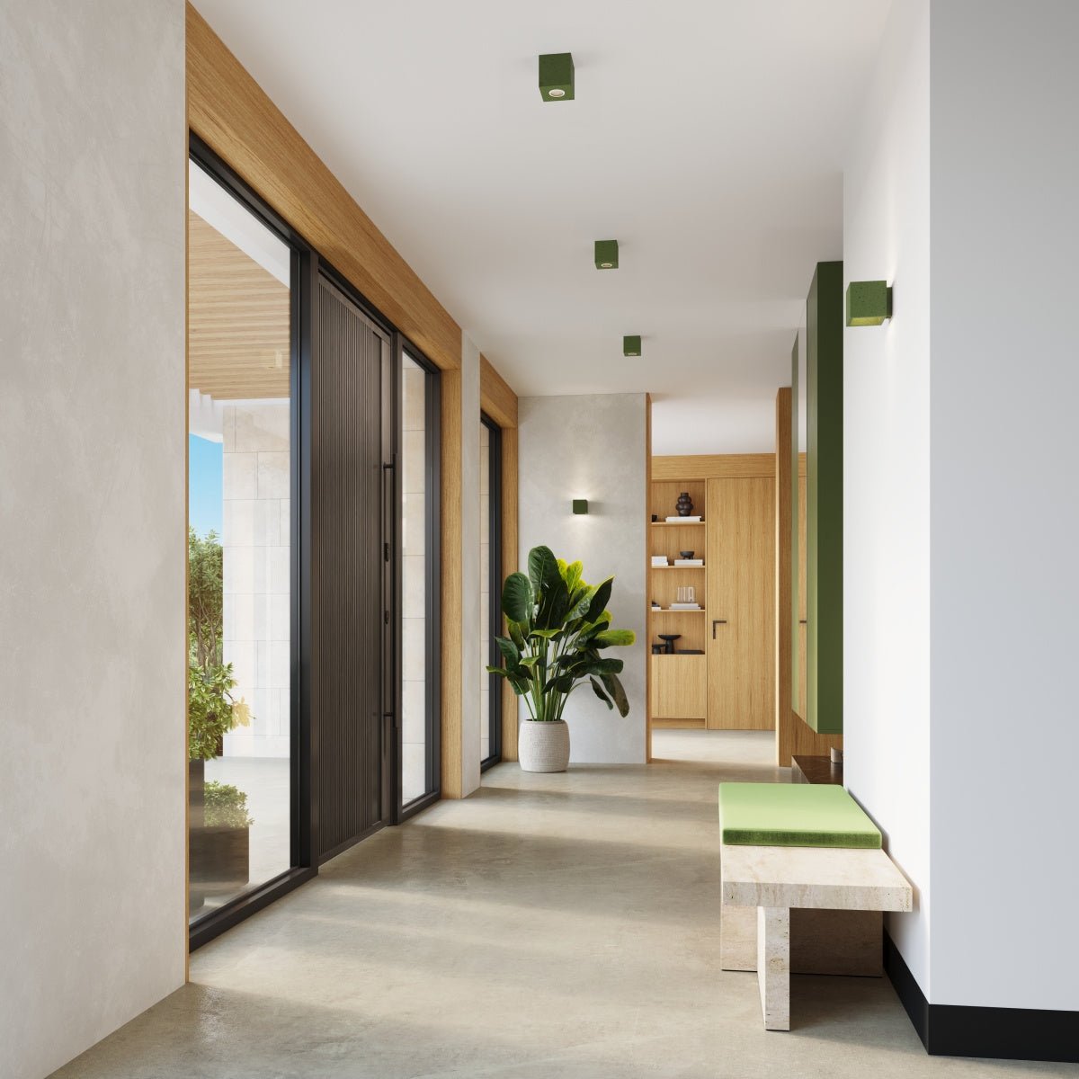 Wandleuchte "QUAD" – in Olivgrün | Dexity Lichtdesign