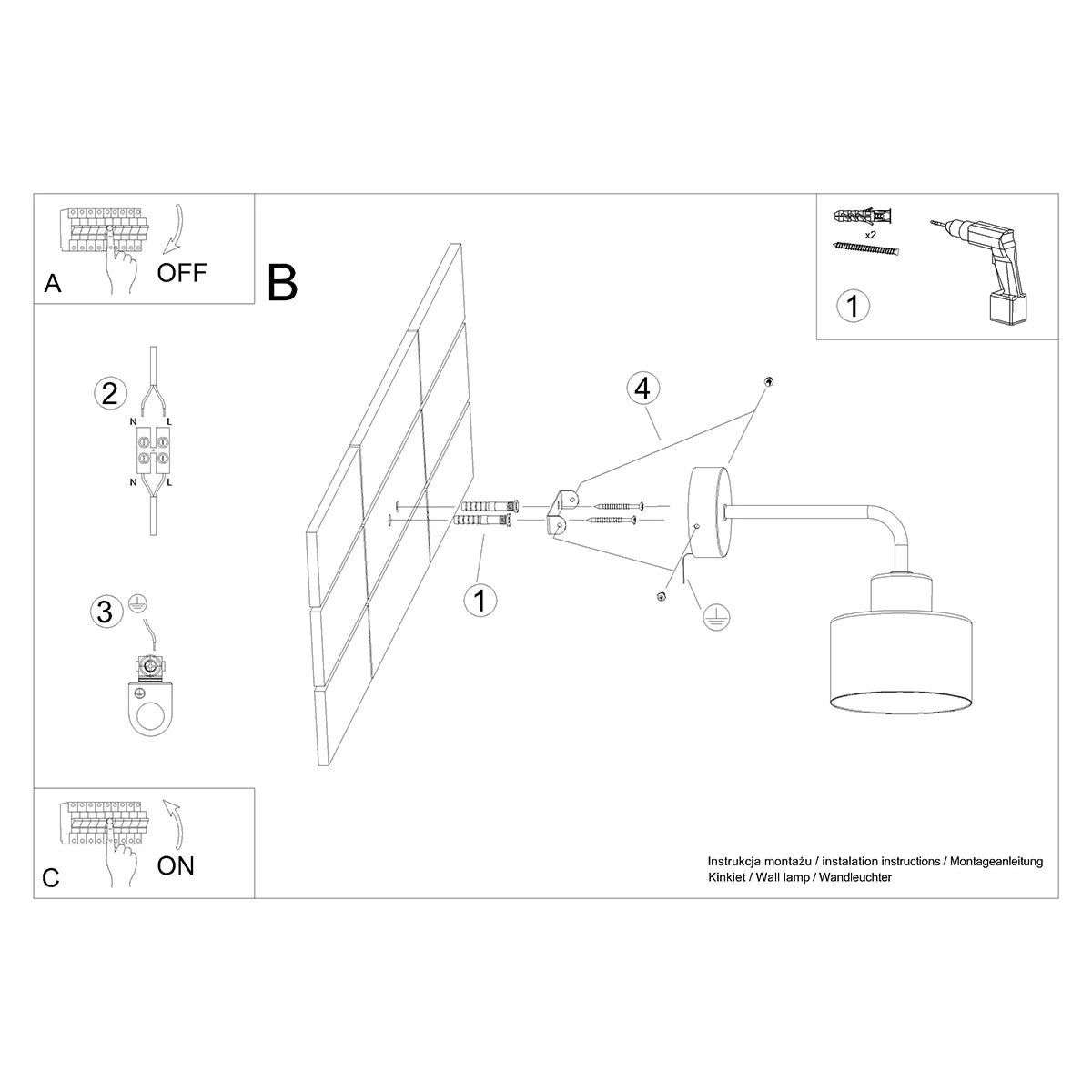 Wandleuchte "SAVAR 1" – Wandlampen in Schwarz | Dexity Lichtdesign