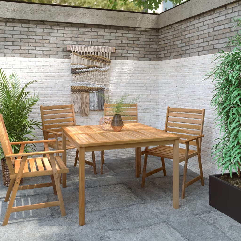 Garten-Esstisch Teakholz 110x110x77 cm