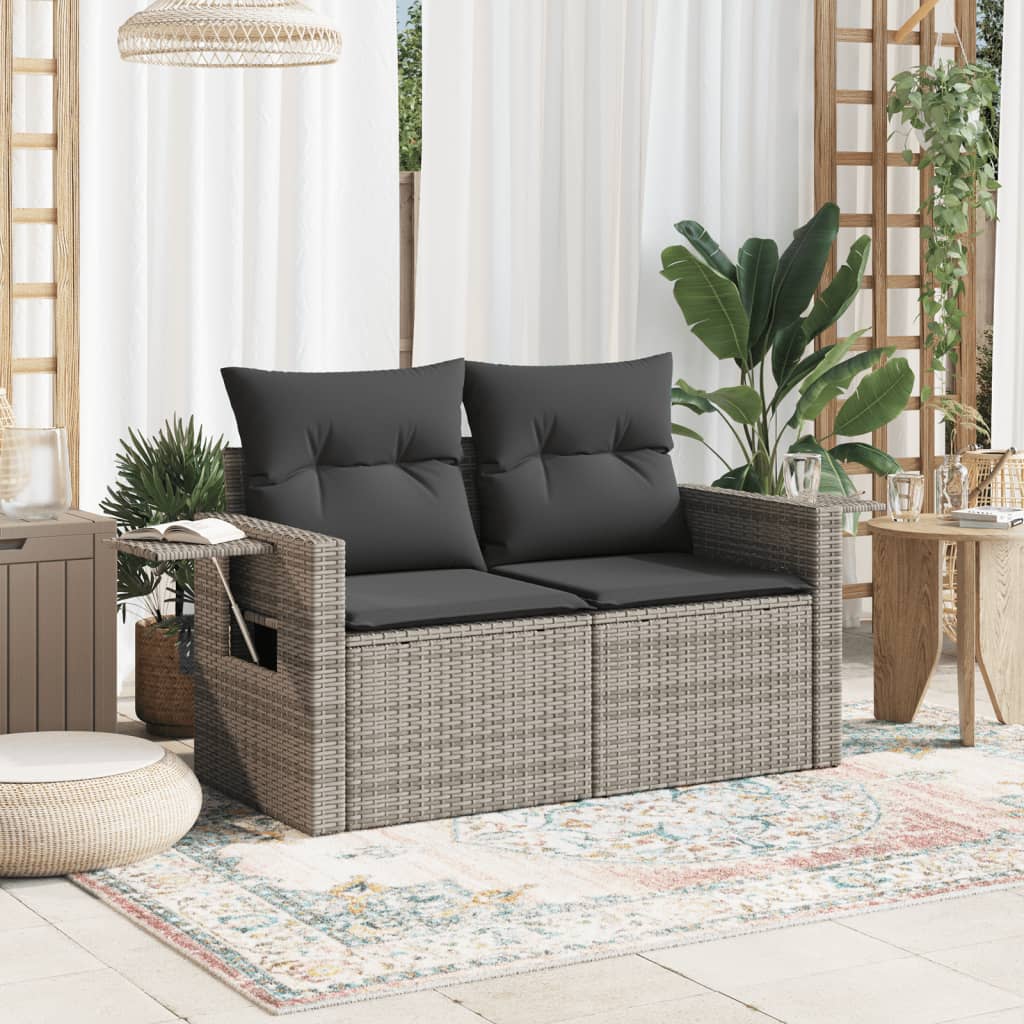 2-Sitzer Gartensofa Grau 110 cm