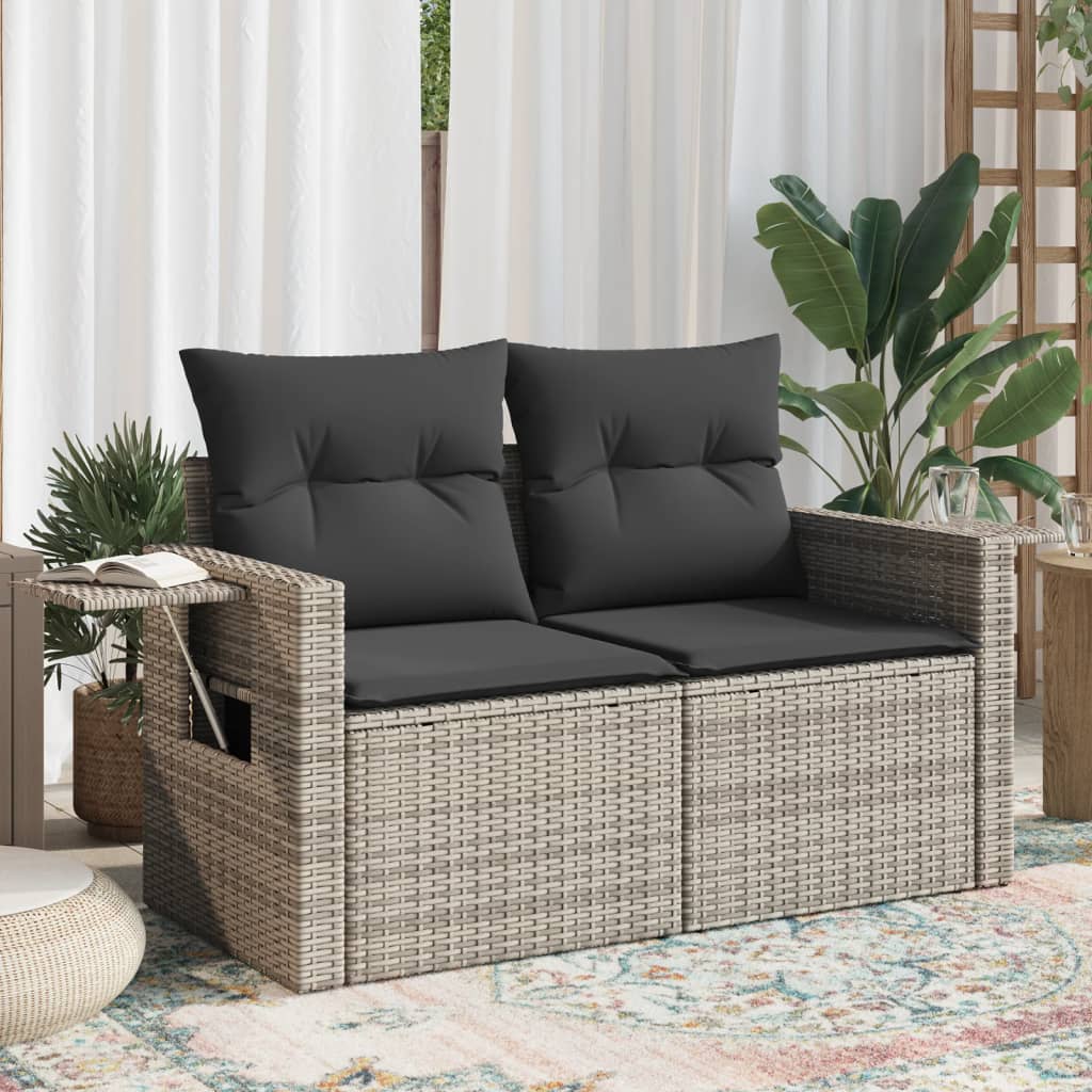 2-Sitzer Gartensofa Grau 110 cm