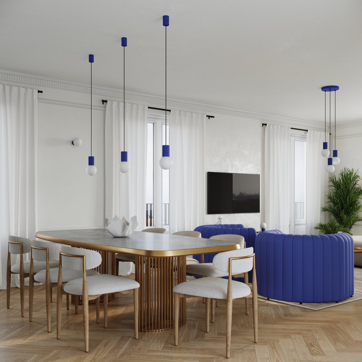 HALO Leuchte mit gerilltem Aluminium & Milchglas – modernes, skulpturales Design für sanftes Licht