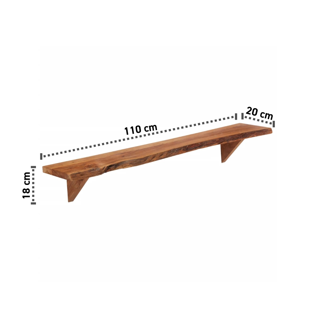 2er-Set Wandregale 60-110 cm Massives Akazienholz