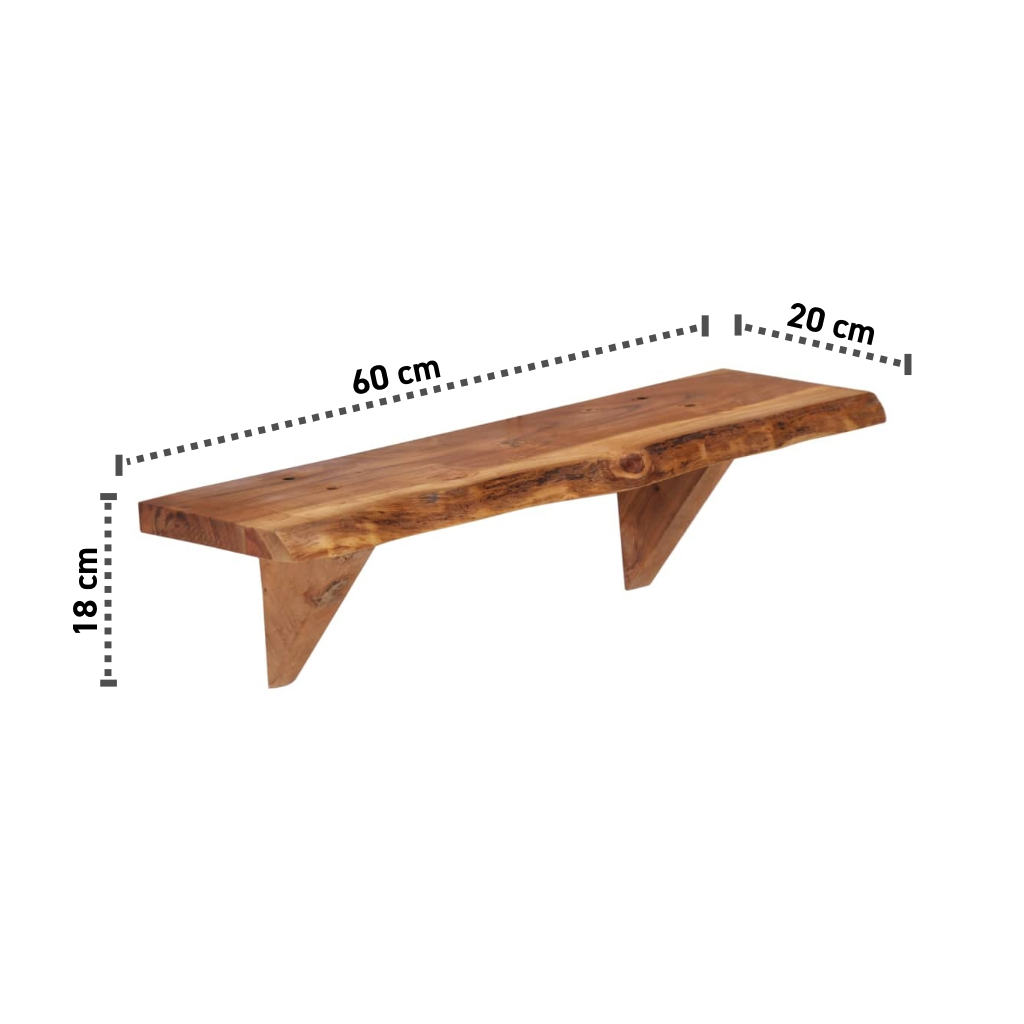 2er-Set Wandregale 60-110 cm Massives Akazienholz