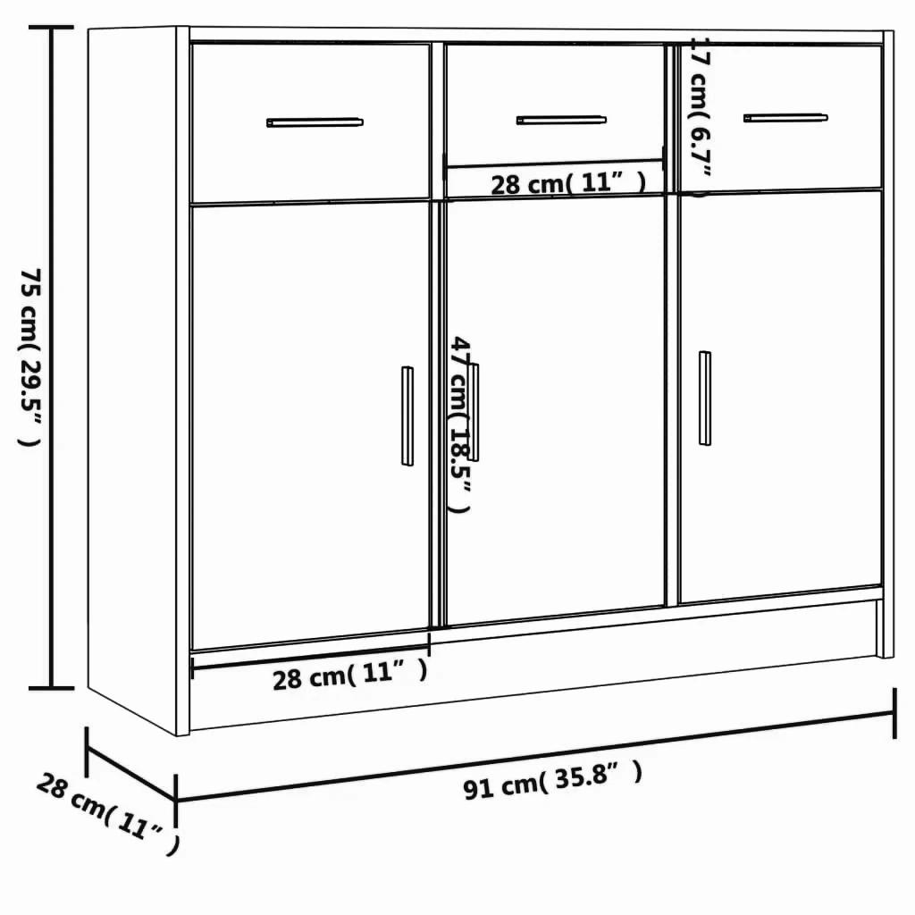 Sideboard 91x28x75 cm