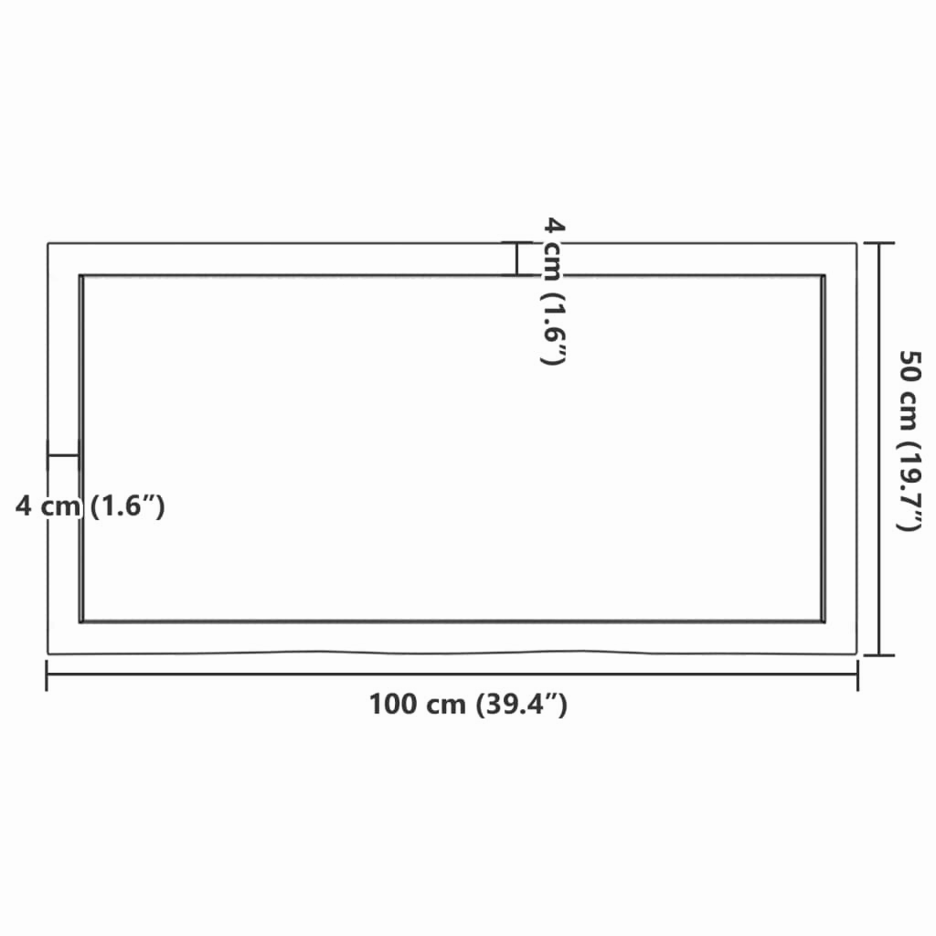 Wandregal 40-120 cm Eichenholz