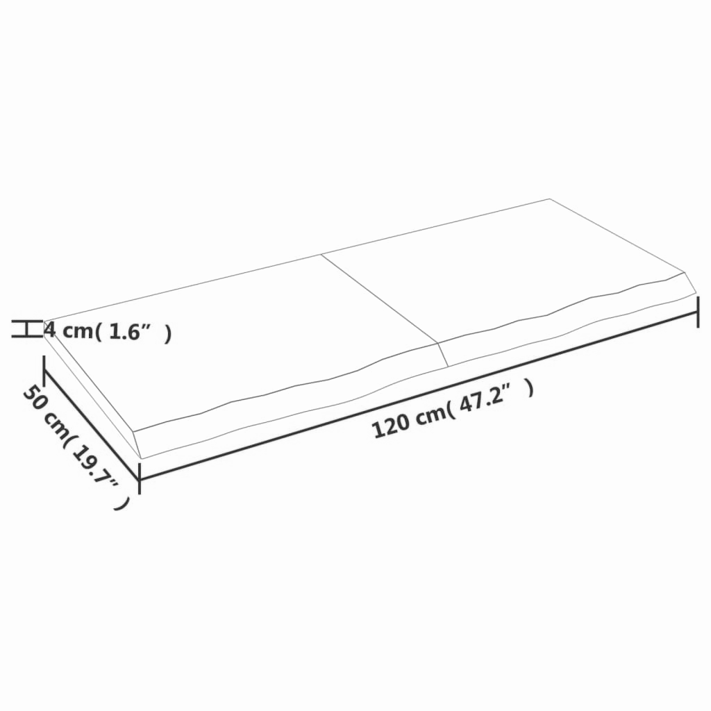 Wandregal 40-120 cm Eichenholz