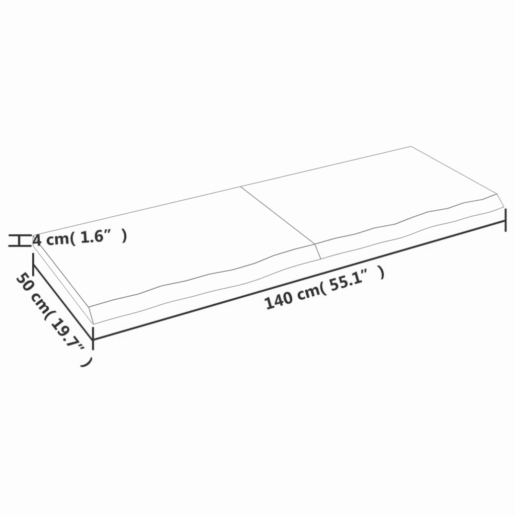 Wandregal 140-220 cm Eichenholz