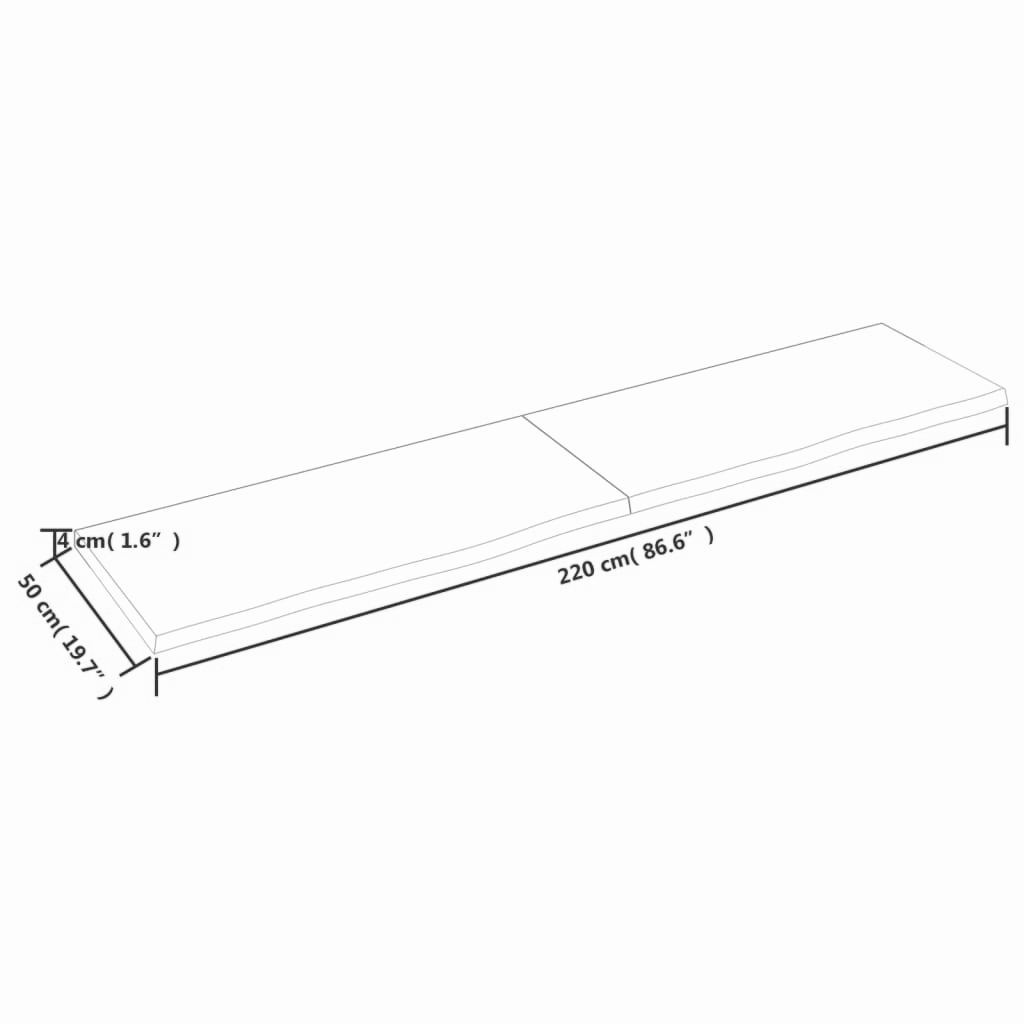 Wandregal 140-220 cm Eichenholz