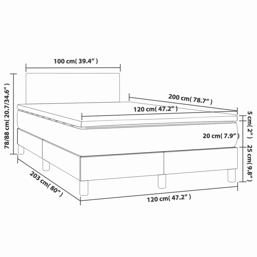 Boxspringbett ''Pure'' mit Matratze 120x200 cm