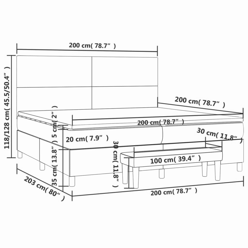 Boxspringbett ''Pure'' mit Matratze 200x200 cm