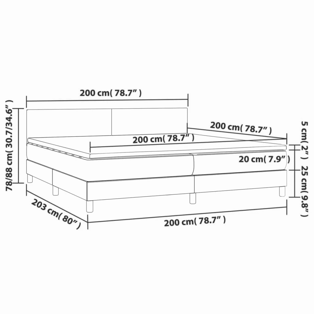 Boxspringbett ''Pure'' mit Matratze 200x200 cm