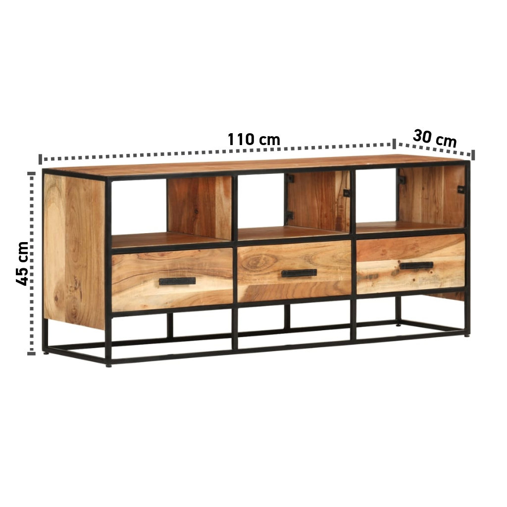 Lowboard 110x30x45 cm Massivholz