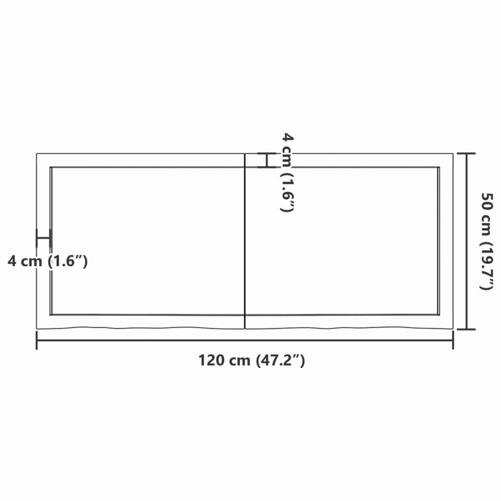 Wandregal 40-120 cm Eichenholz