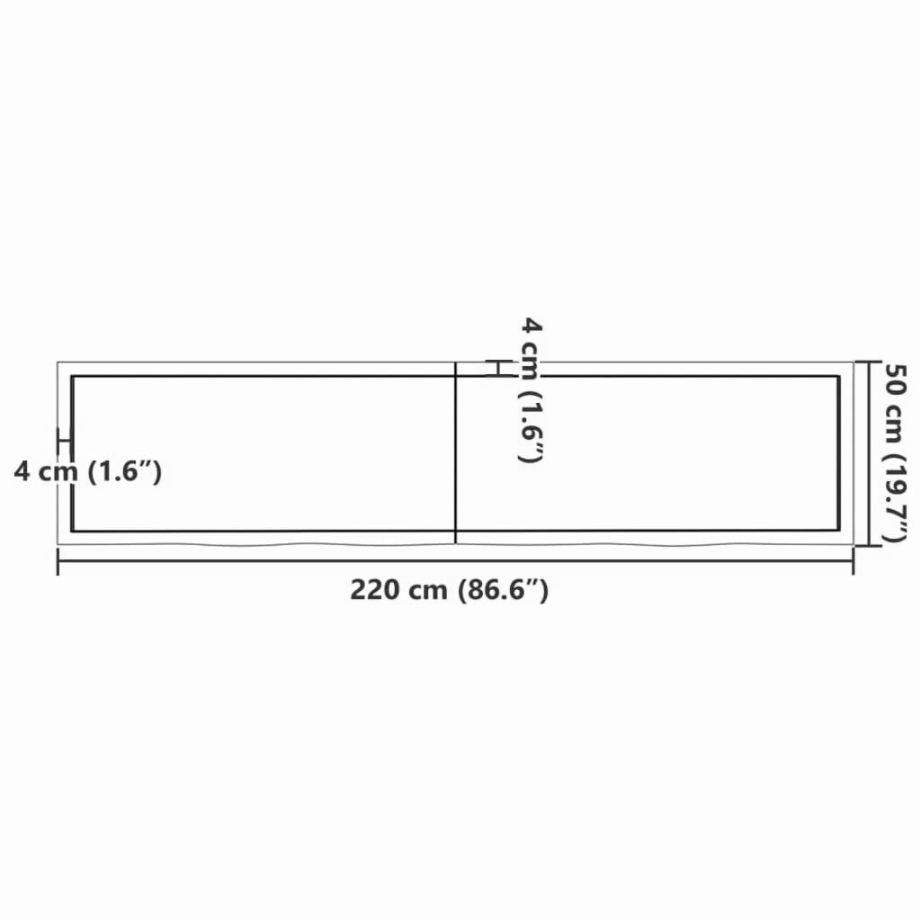 Wandregal 140-220 cm Eichenholz