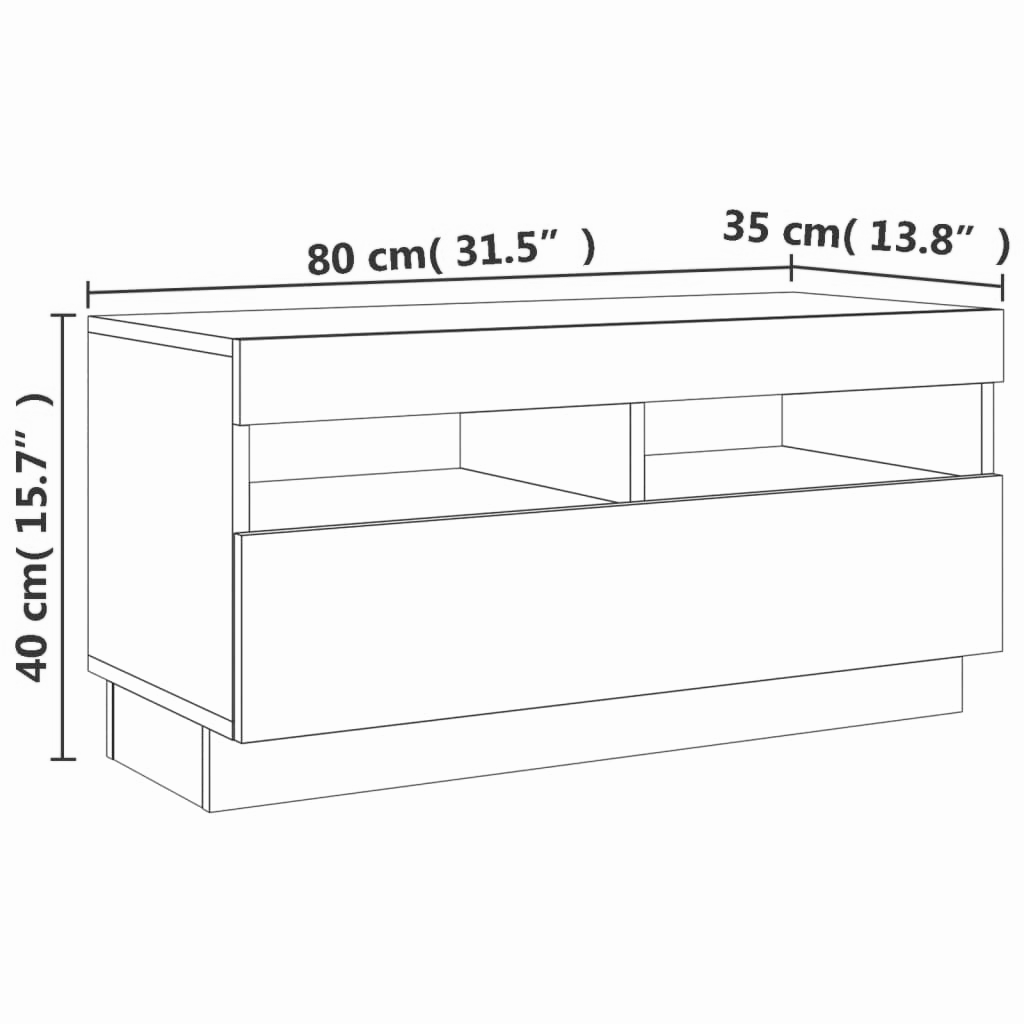 2-tlg. Lowboard 180x35x40 cm LED-Beleuchtung