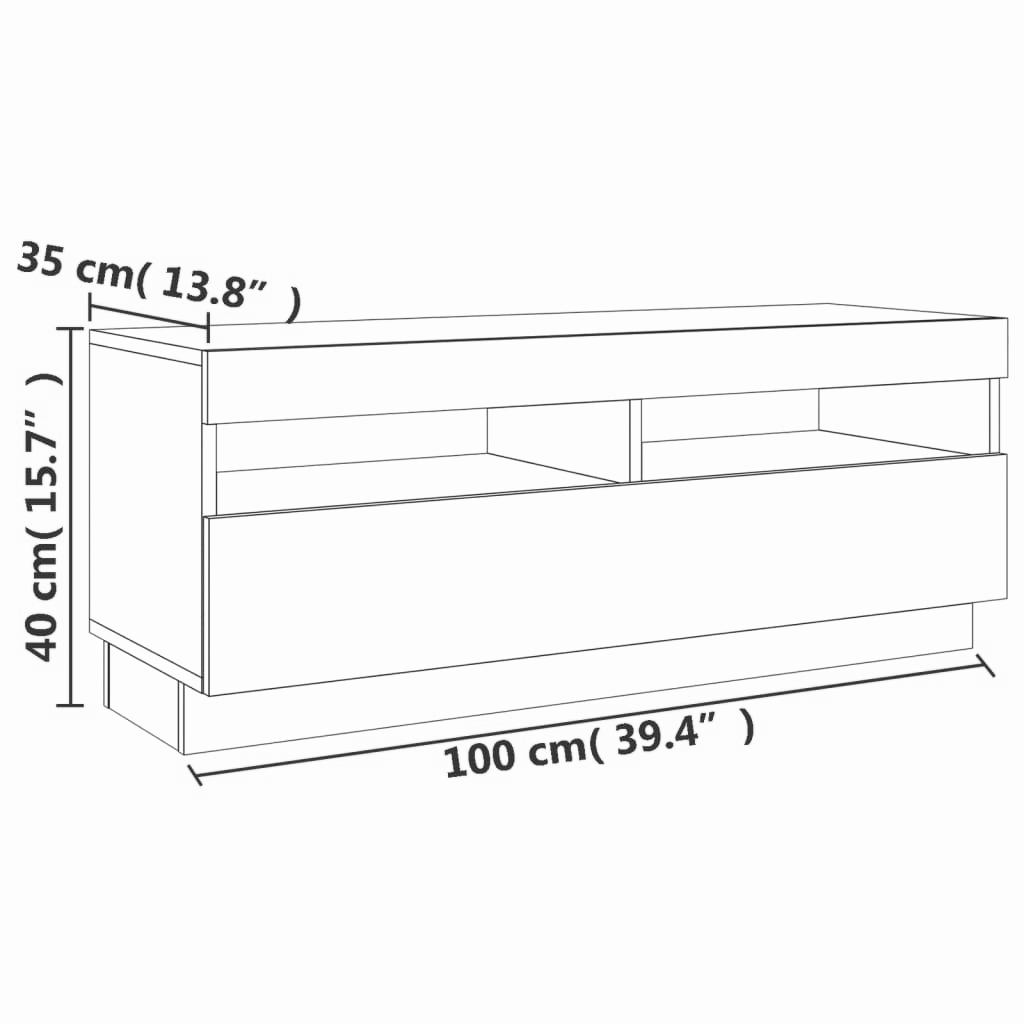 2-tlg. Lowboard 200x35x40 cm LED-Beleuchtung