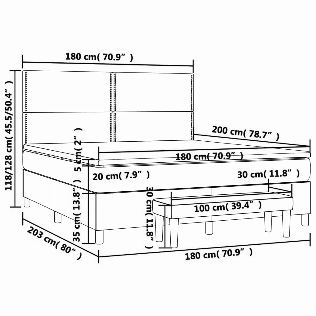 Boxspringbett ''Nailed'' mit Matratze 180x200 cm