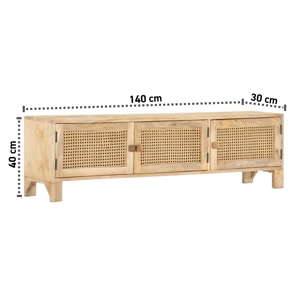 Lowboard 140x30x40 cm Massives Mangoholz