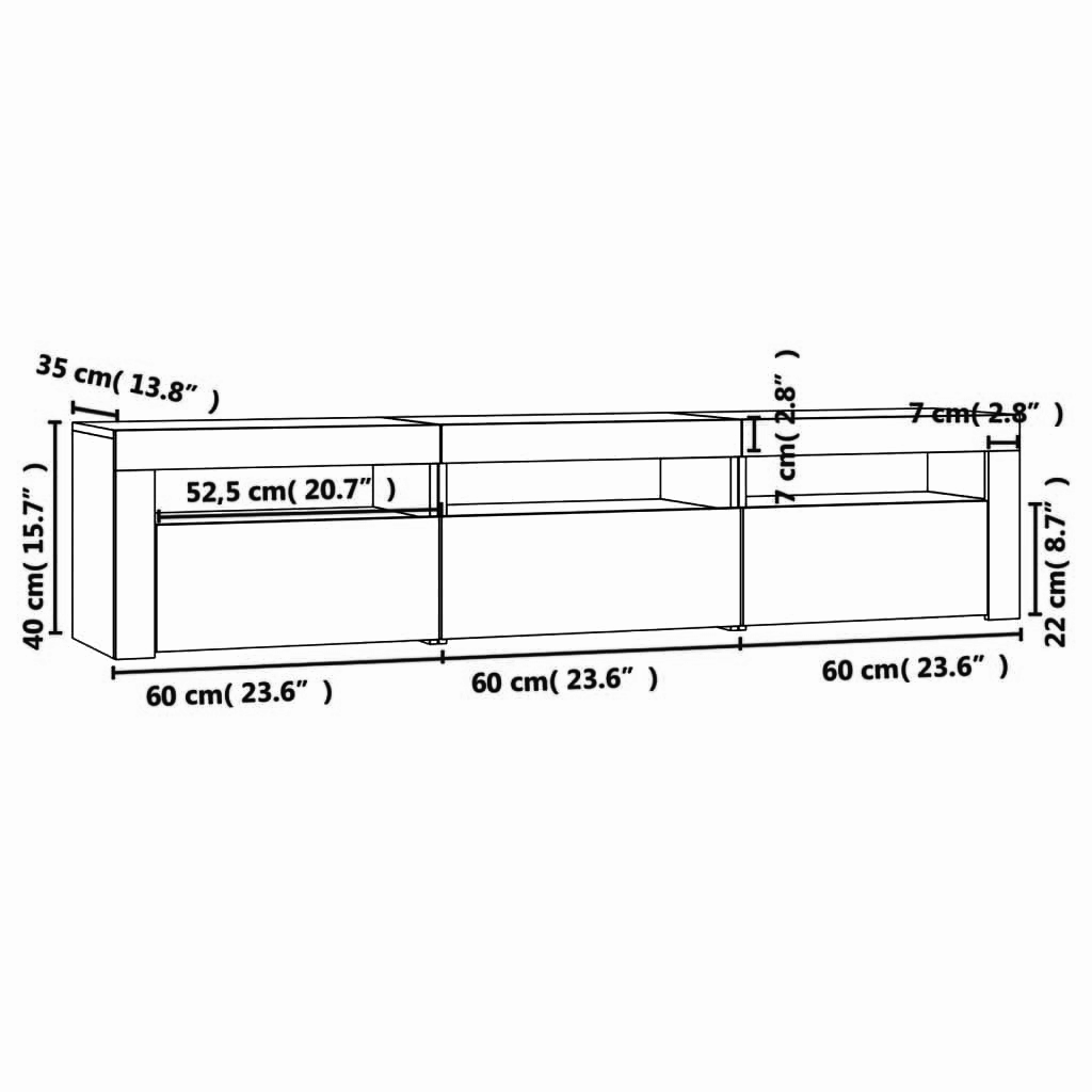 Lowboard 180x35x40 cm LED-Beleuchtung