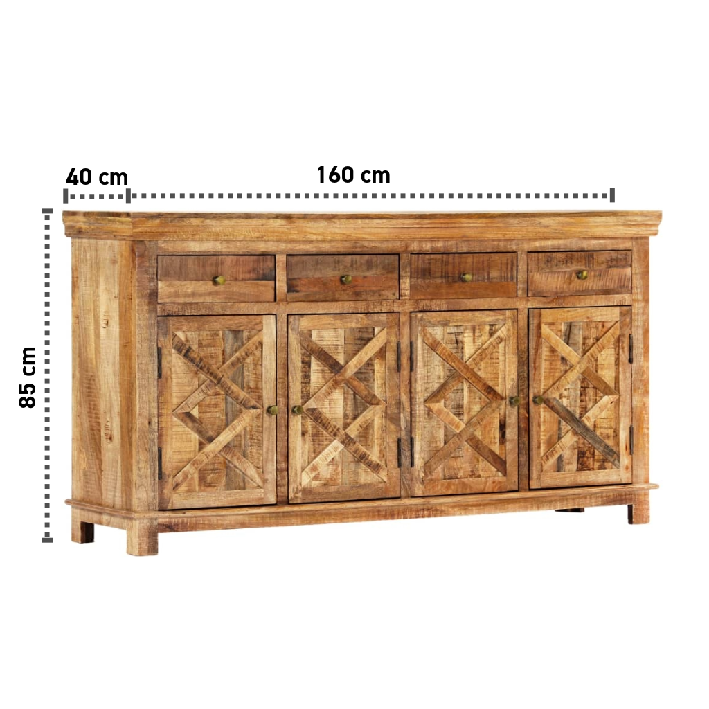 Sideboard 160x40x85 cm Massives Mangoholz