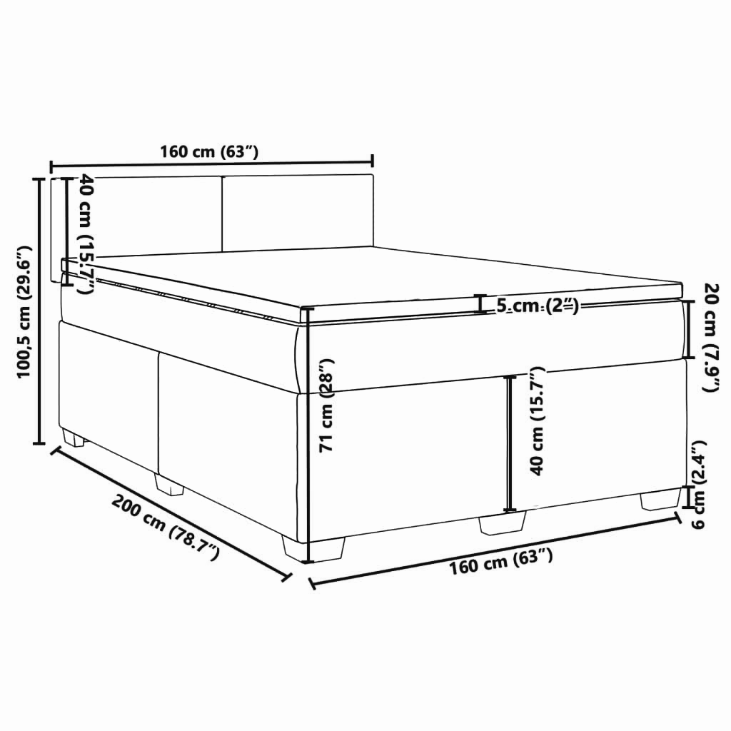 Boxspringbett ''Nailed'' mit Matratze 160x200 cm