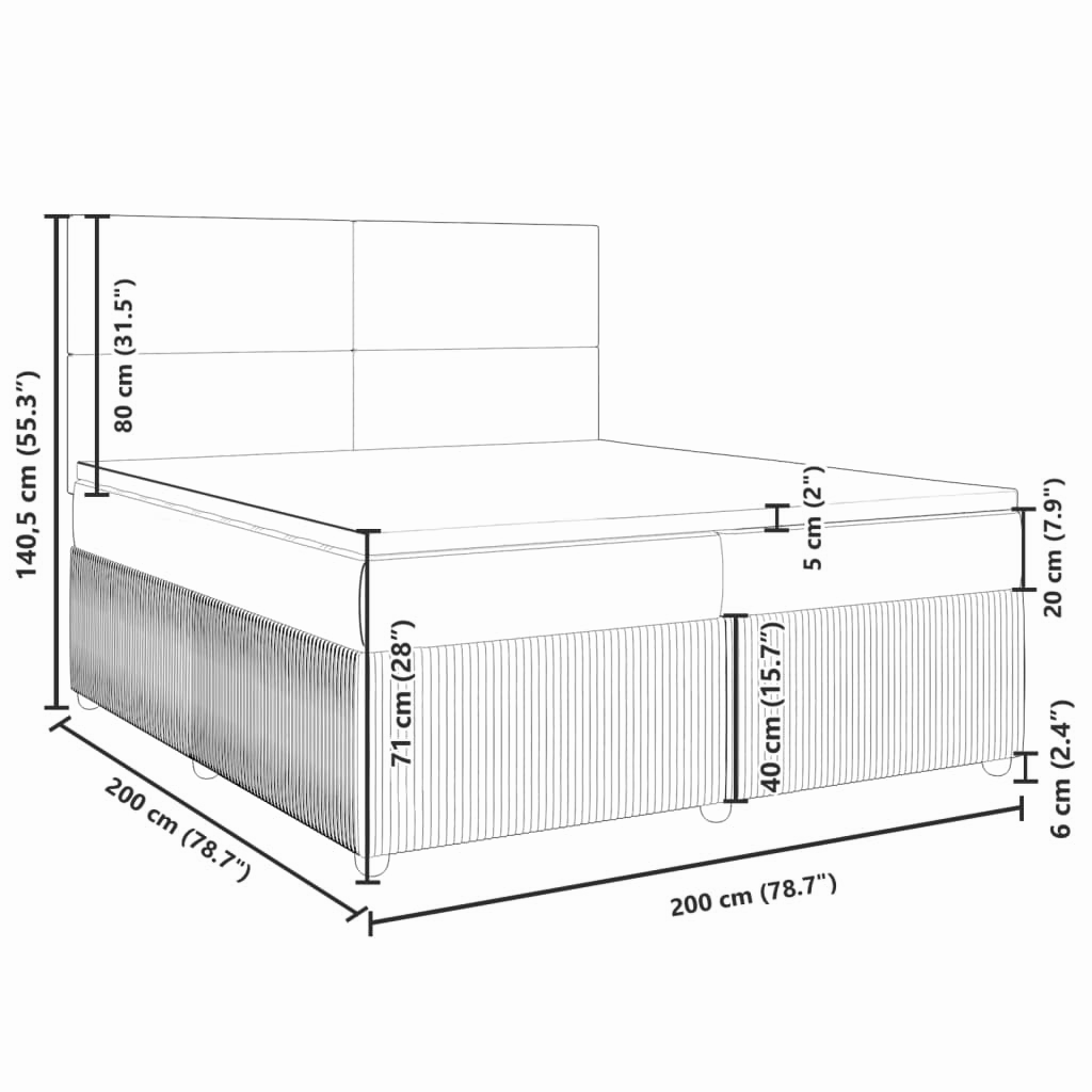 Boxspringbett ''Pure'' mit Matratze 200x200 cm