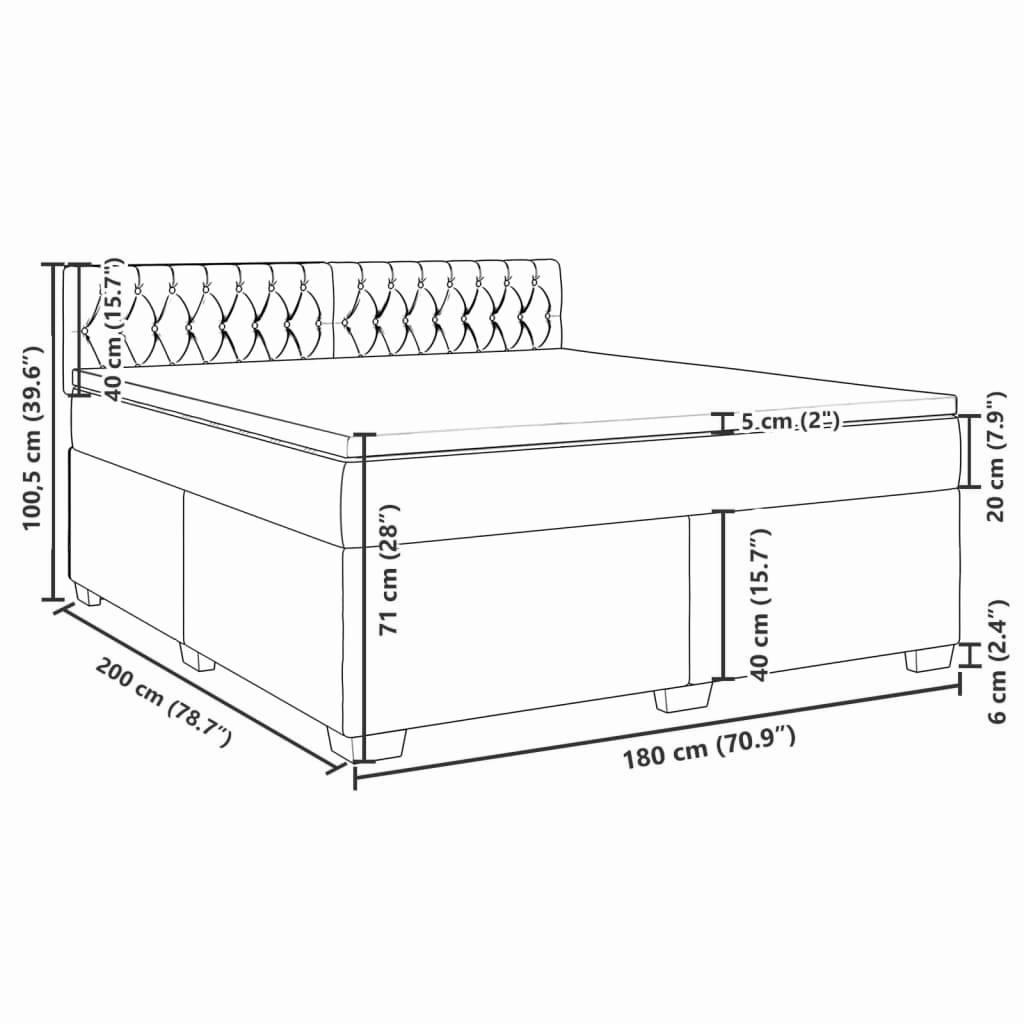 Boxspringbett ''Stitched'' mit Matratze 180x200 cm