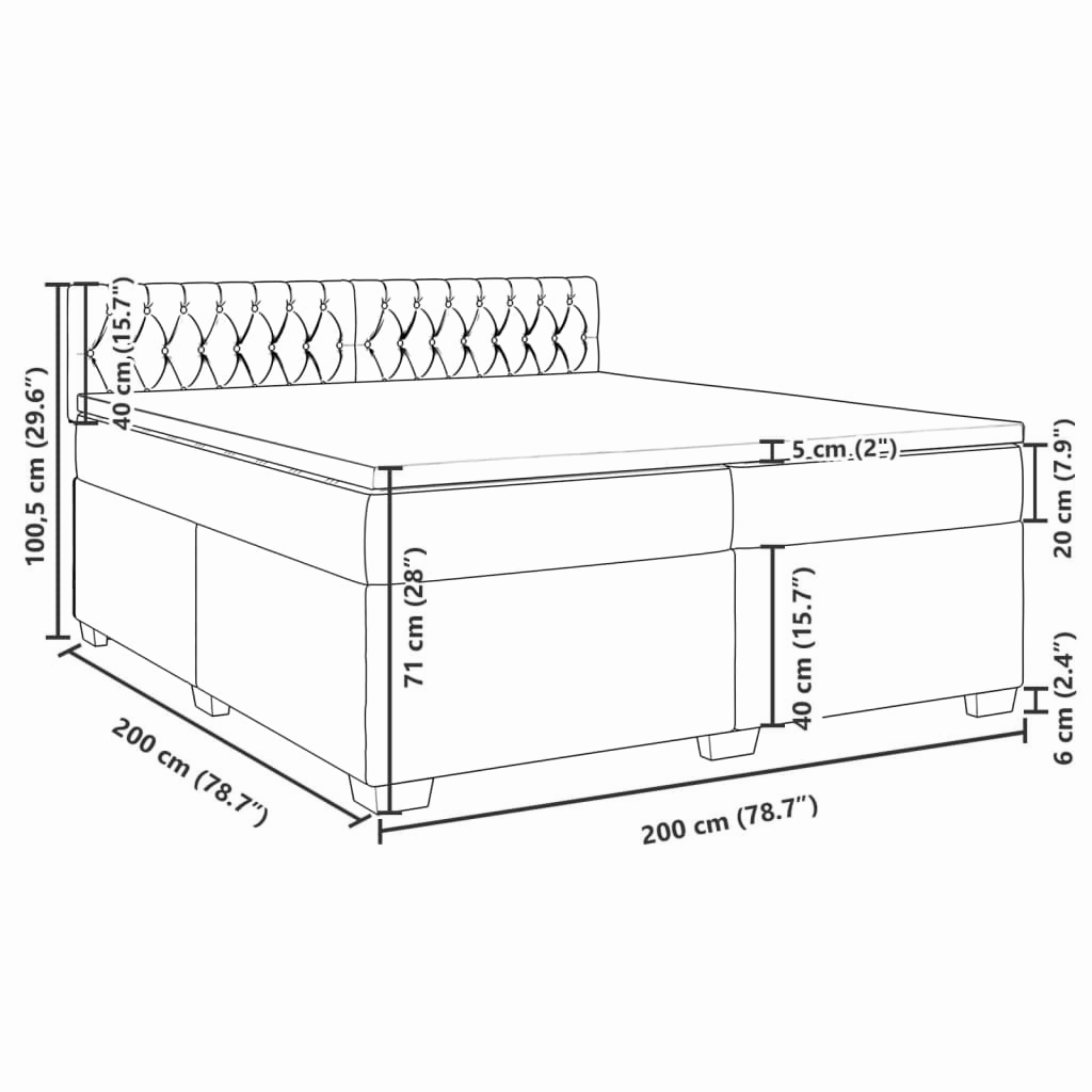 Boxspringbett ''Stitched'' mit Matratze 200x200 cm