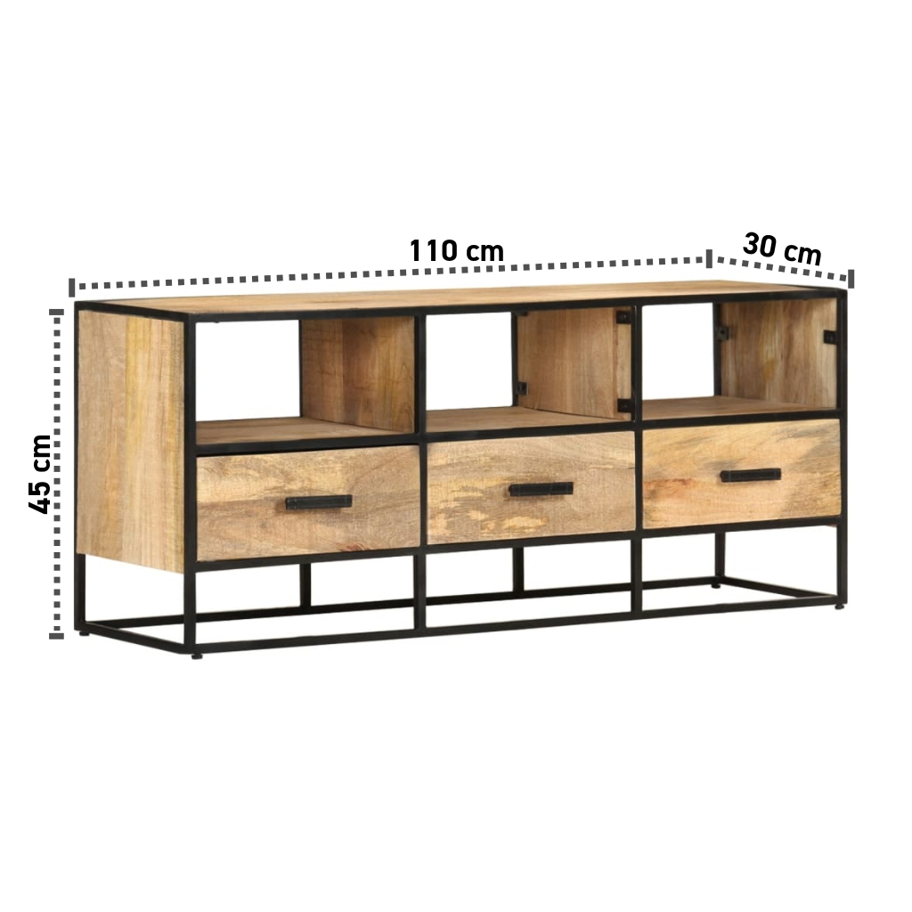 Lowboard 110x30x45 cm Massivholz