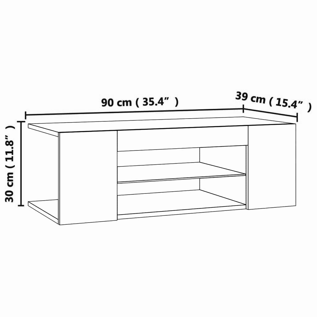 Lowboard 90x39x30 cm LED-Beleuchtung