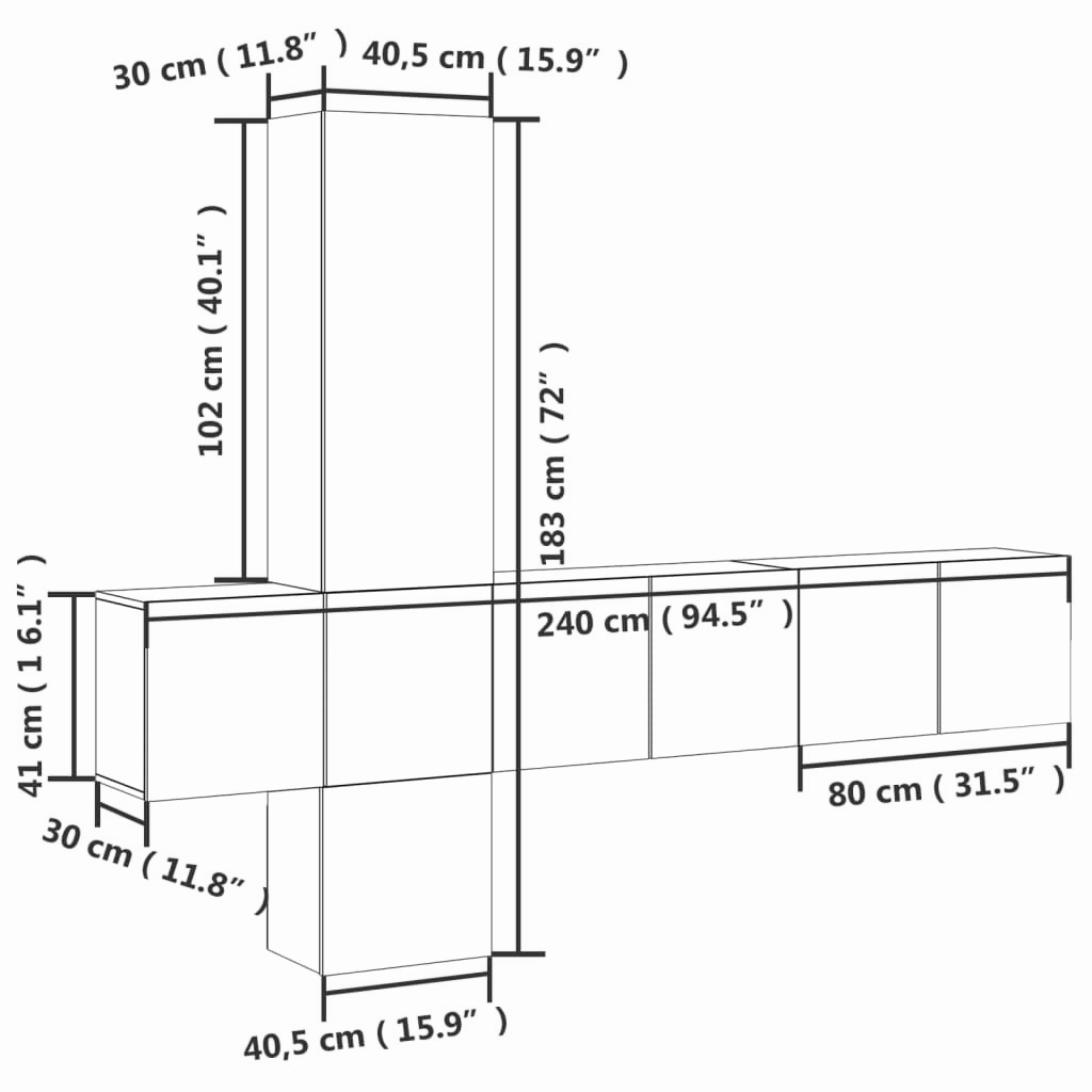 5-tlg. Wohnwand