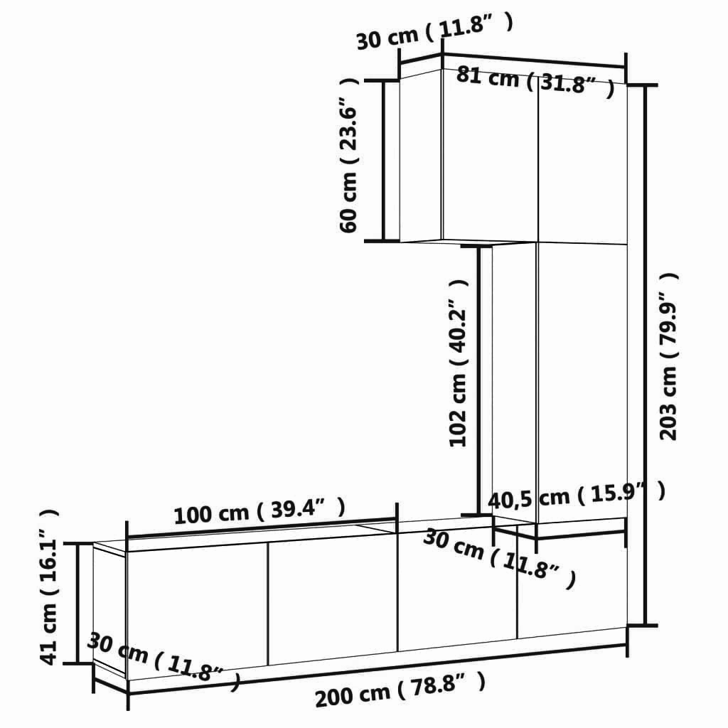 5-tlg. Wohnwand