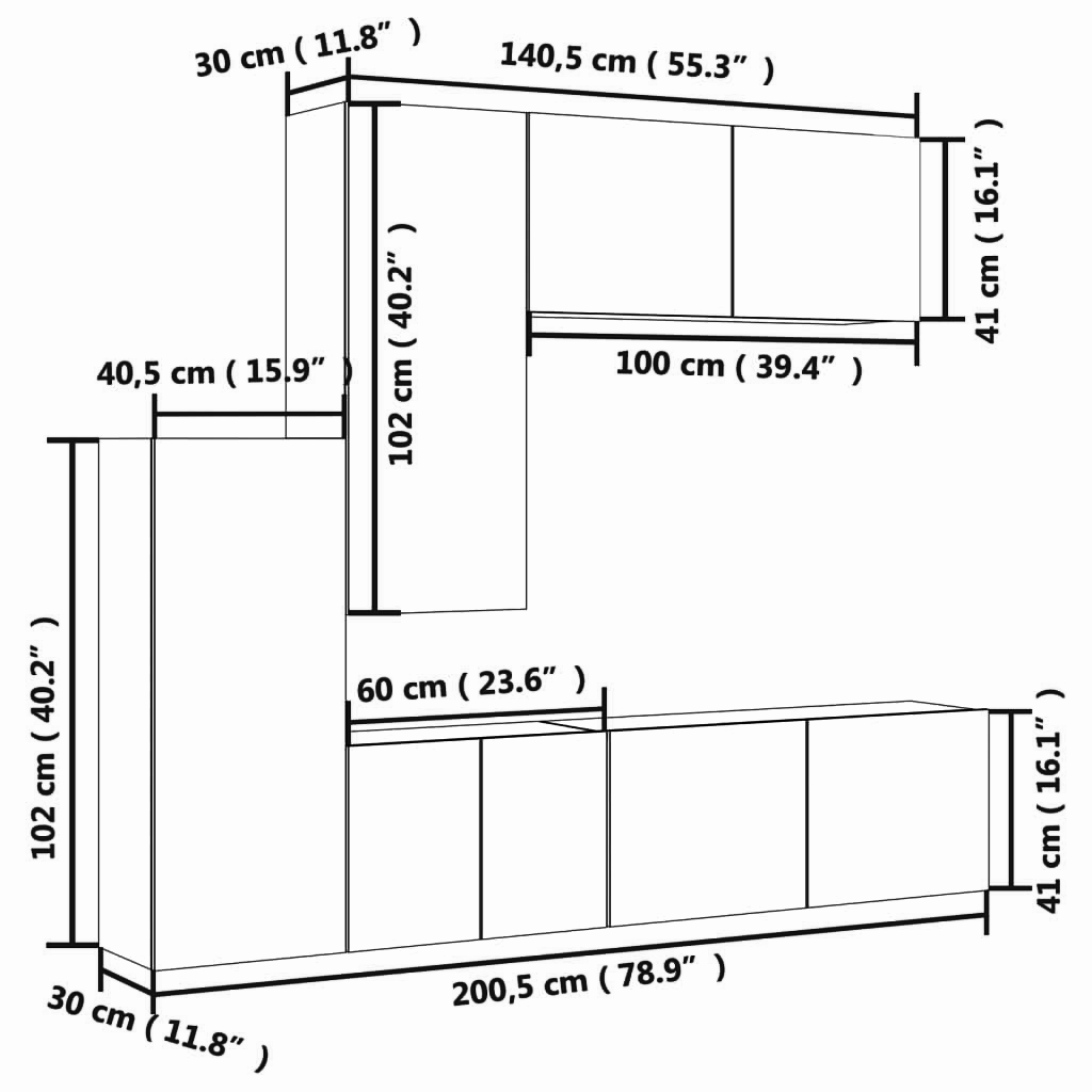 5-tlg. Wohnwand