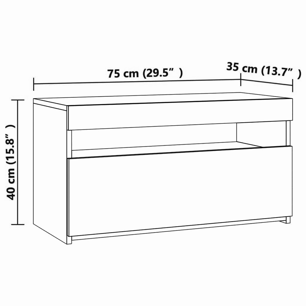 Lowboard 60x35x40 cm LED-Beleuchtung