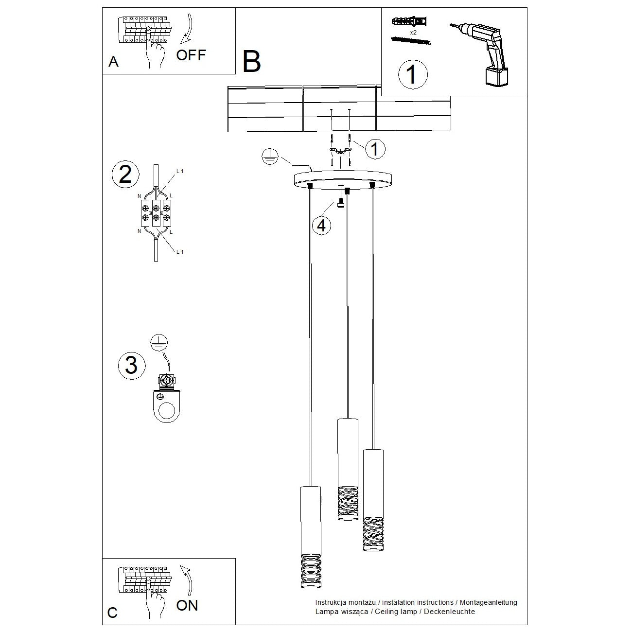 Pendelleuchte "LAMI 3P"