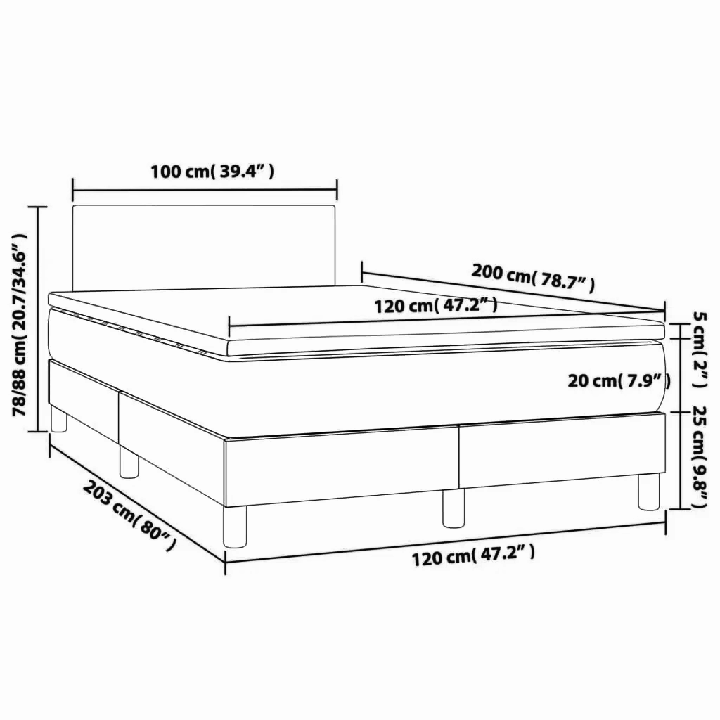 Boxspringbett ''Pure'' mit Matratze & LED 120x200 cm