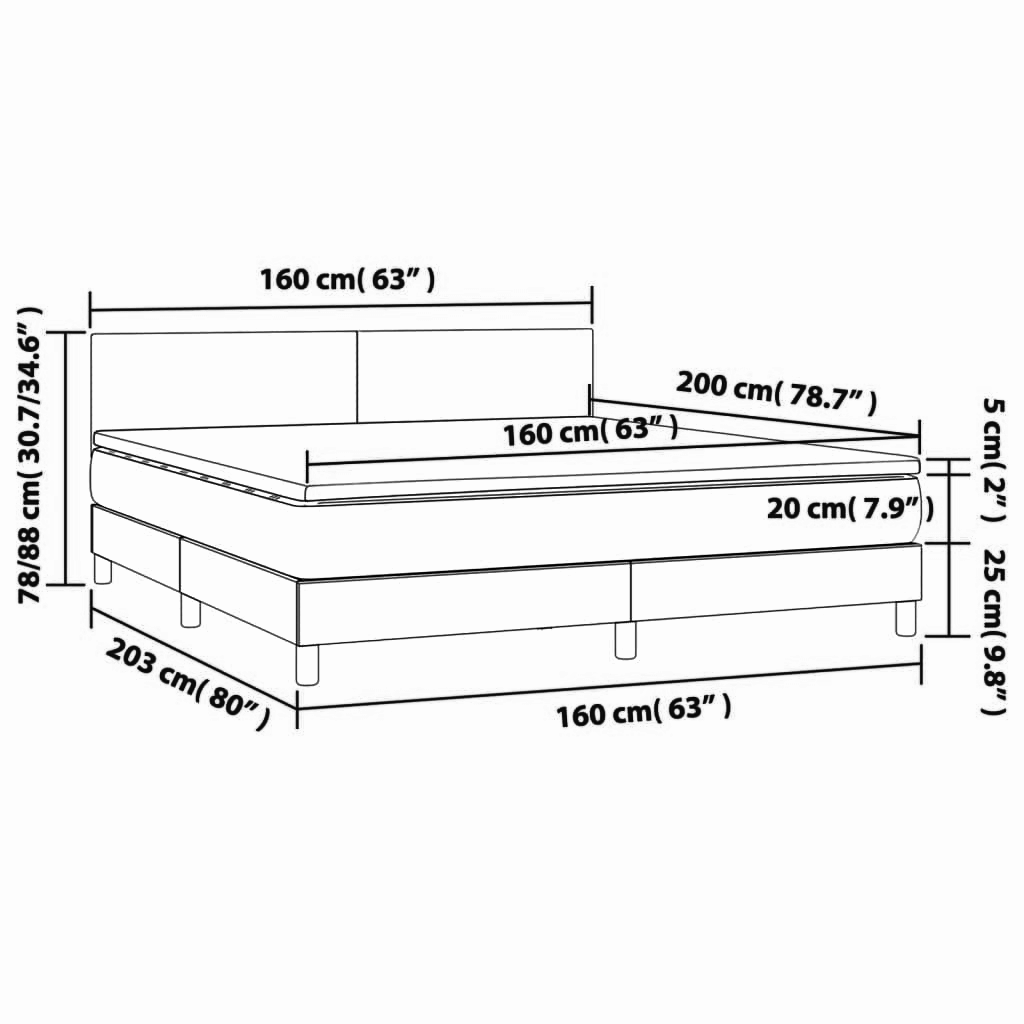 Boxspringbett ''Pure'' mit Matratze & LED 160x200 cm