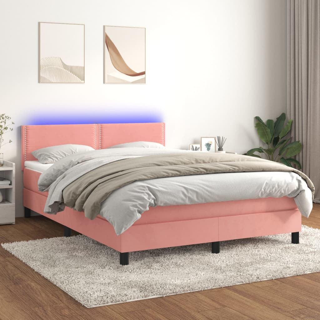 Boxspringbett ''Nailed'' mit Matratze & LED 140x200 cm