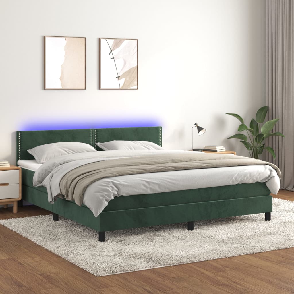 Boxspringbett ''Nailed'' mit Matratze & LED 160x200 cm