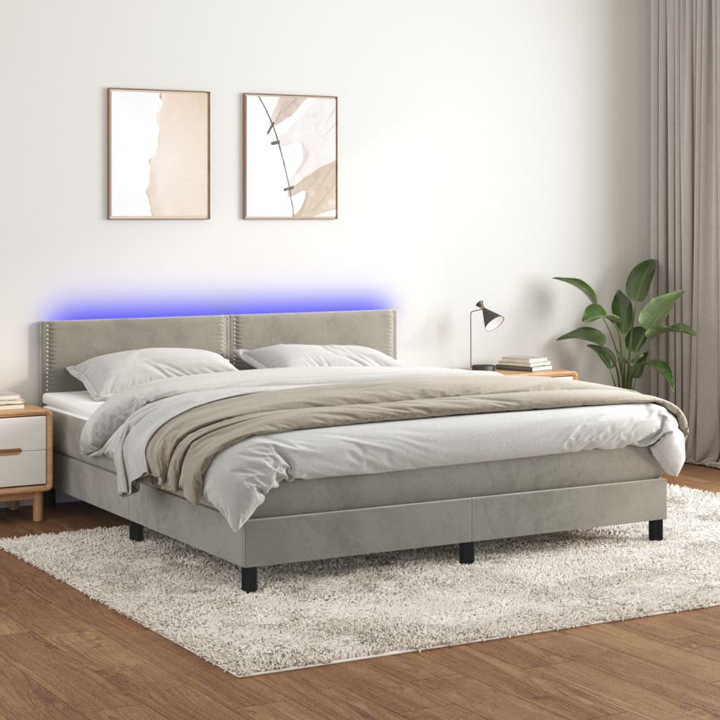 Boxspringbett ''Nailed'' mit Matratze & LED 160x200 cm