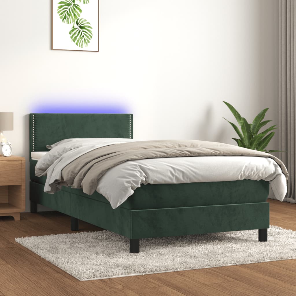 Boxspringbett ''Nailed'' mit Matratze & LED 90x200 cm