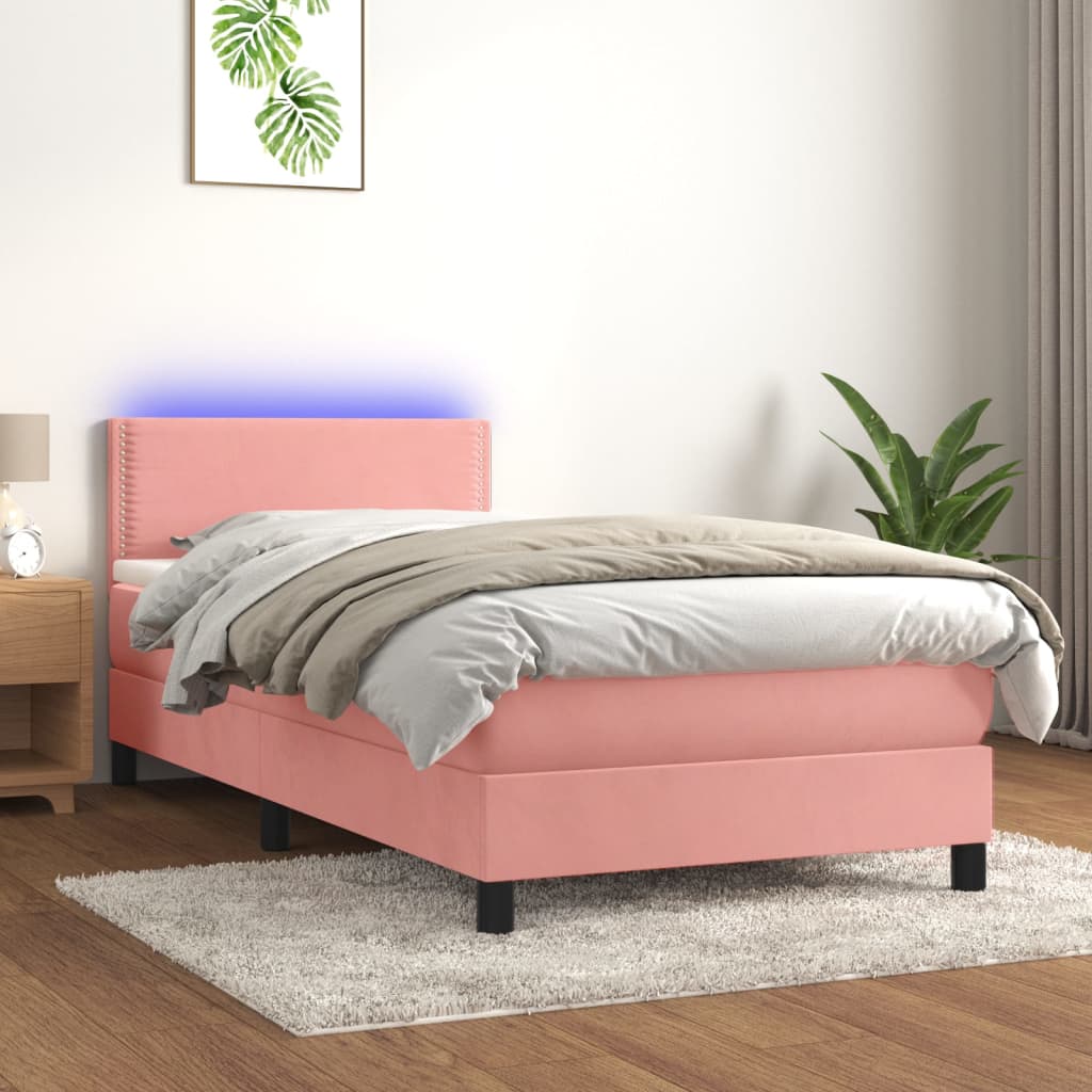 Boxspringbett ''Nailed'' mit Matratze & LED 90x200 cm